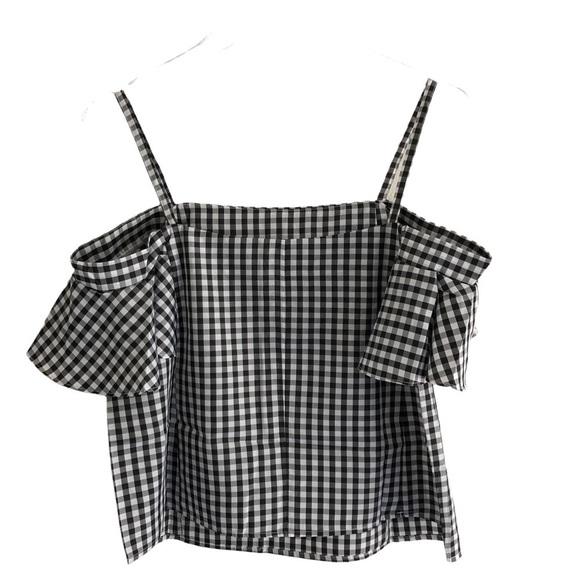 Timing Black and White Gingham Off Shoulder Top Small - Picture 2 of 5
